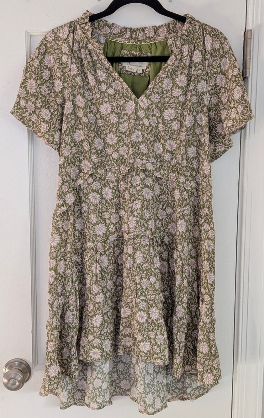 EUC Anthropologie Robin Tiered Mini Dress Liberty Floral Print // Sz Medium
